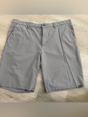 adidas Men's Grayscale Micro-Check Flat Front Shorts